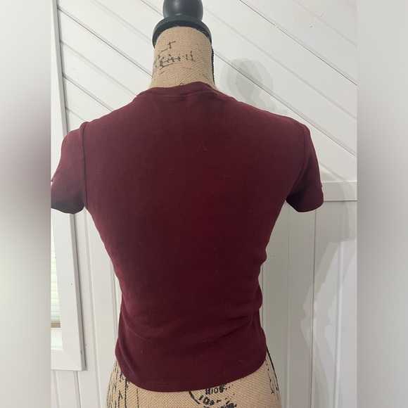 Brandy Melville Burgundy Top - Picture 2 of 2